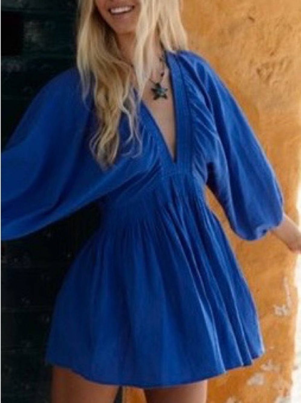 Free People For the Moment Mini Dress in Mazarine